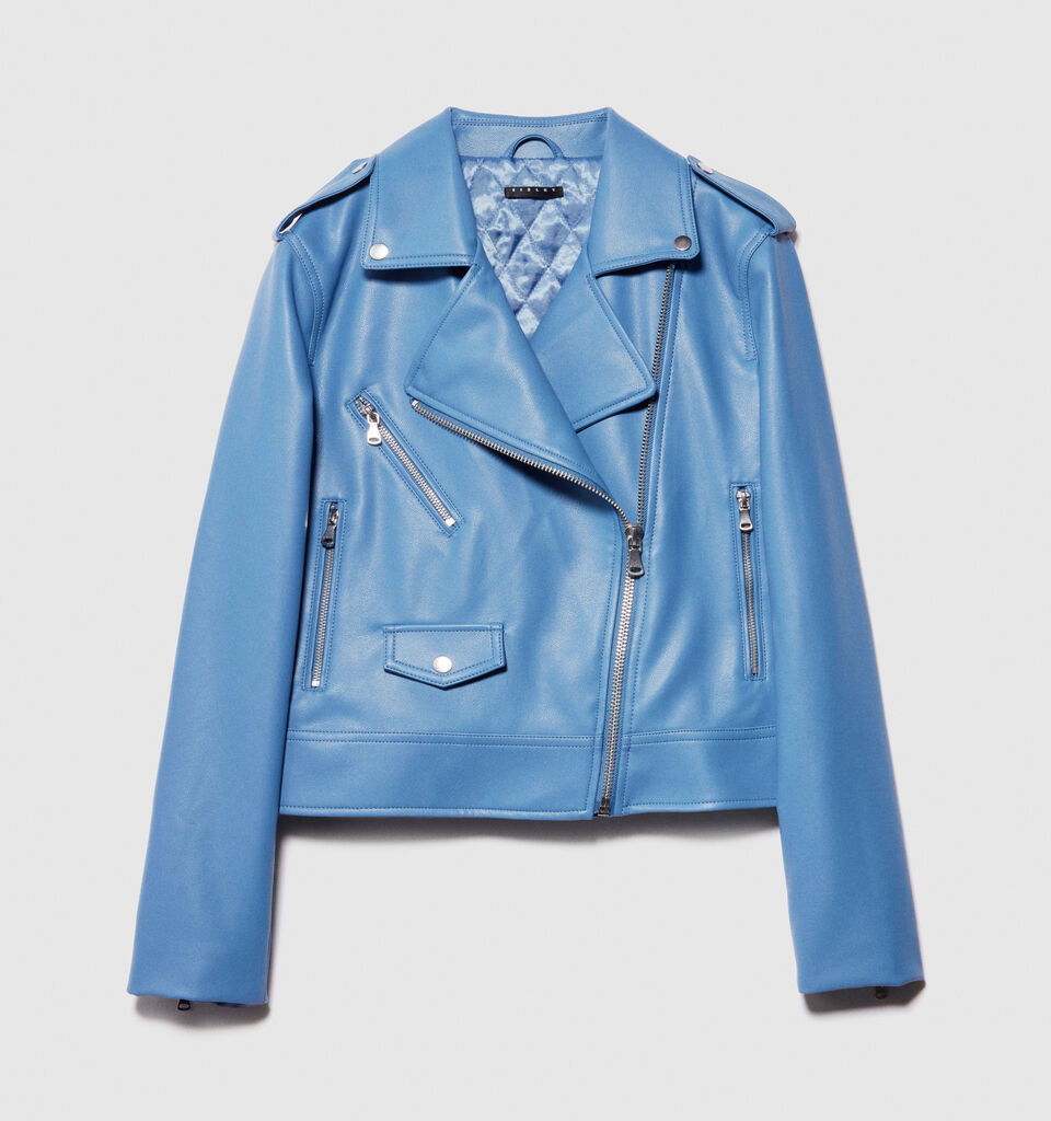 Padded biker jacket - women's jackets - Blue | Sisley image number 6